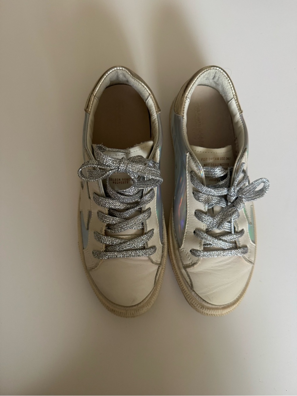 Golden Goose Kids Holographic Silver Low-Top Sneakers - Picture 6 of 10